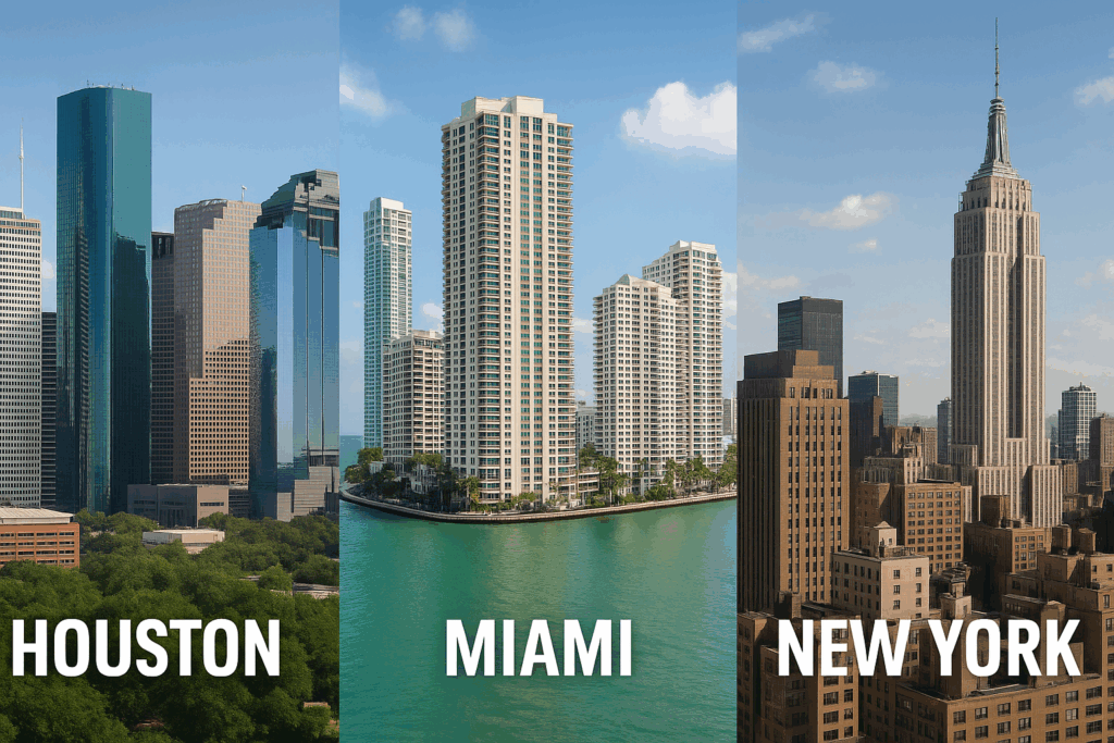 Commercial Insurance Companies: HOU, MIA, NYC