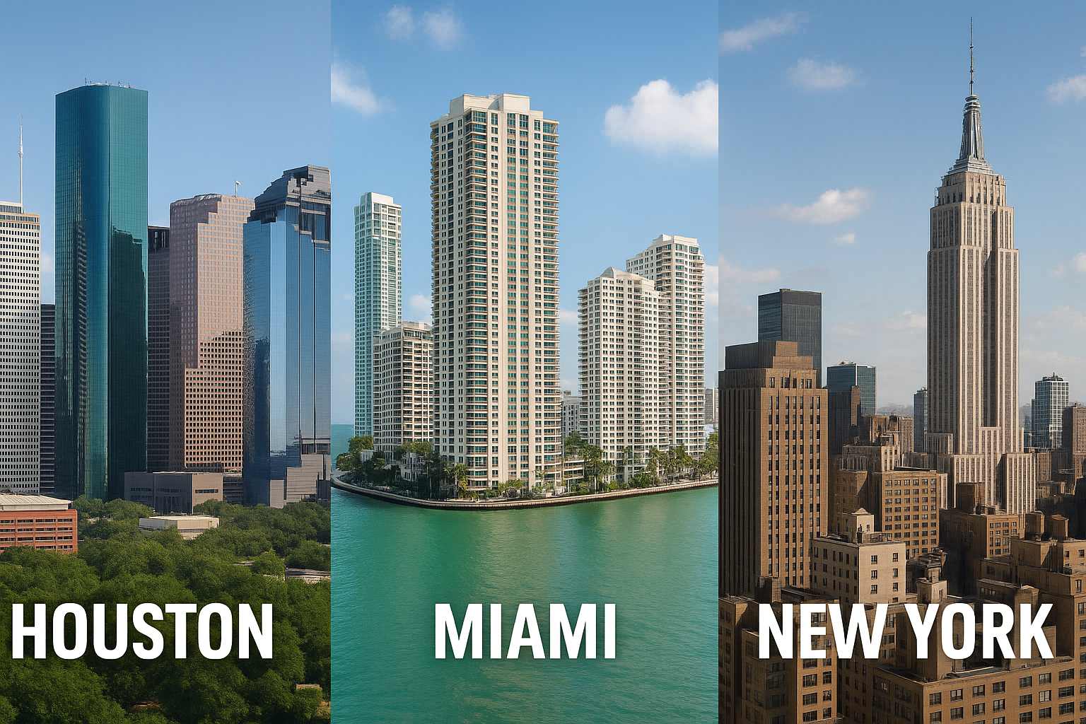 Commercial Insurance Companies: HOU, MIA, NYC