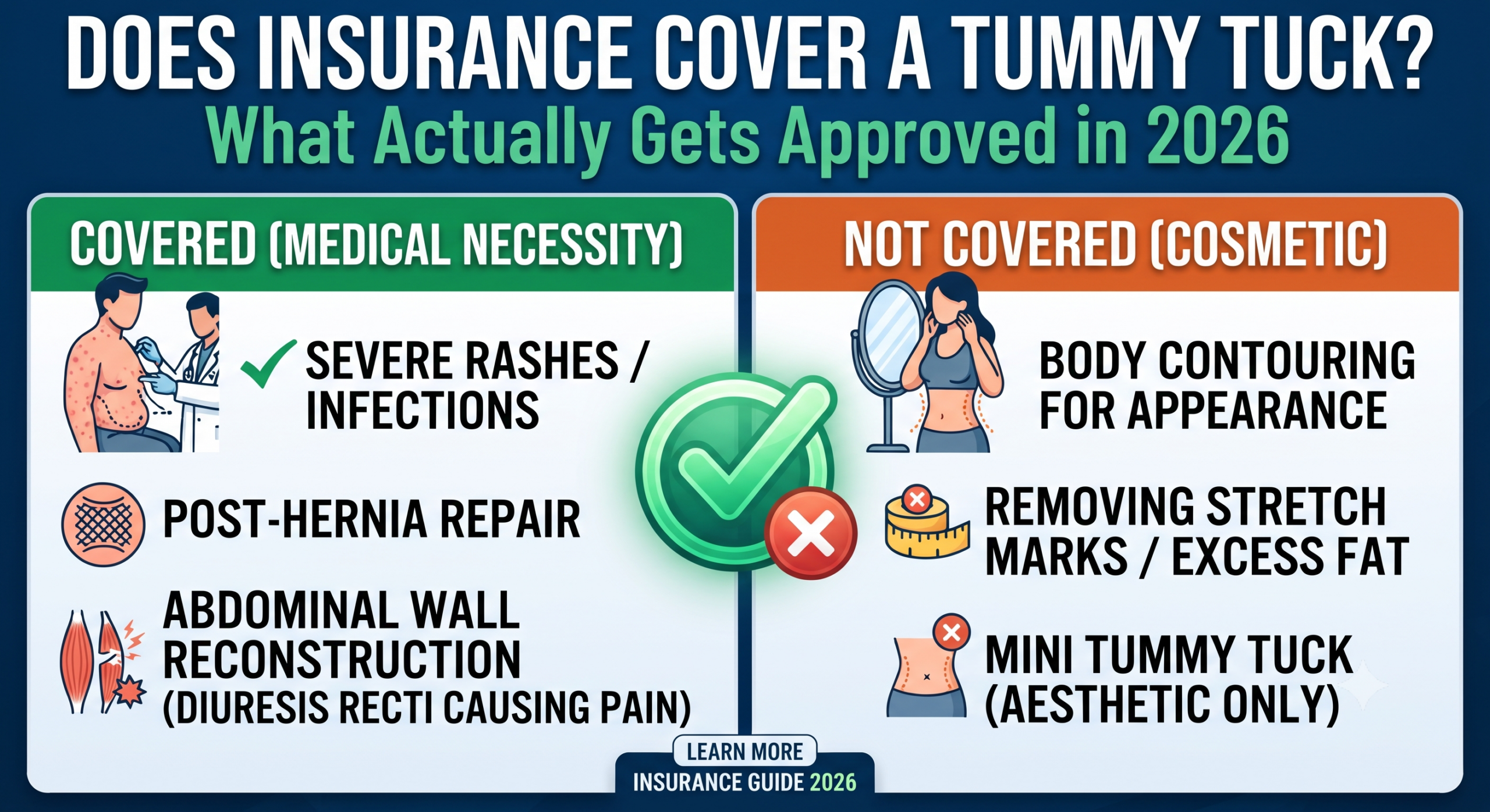 Does Insurance Cover a Tummy Tuck? What Actually Gets Approved in 2026