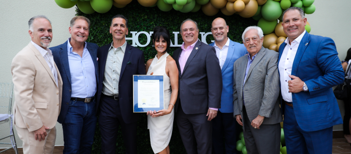 Pictured in the attached photo, from left to right: Neil Verdeja, Frank Carreras, Bobby Hotaling, Gina Fini, Commissioner Juan Carlos (JC) Bermudez, Gabby Dieppa, Sam Verdeja, Vince Castro
